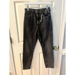 ASOS DENIM Black High Waist Tapered Leg Jeans sz 28/30 NWT